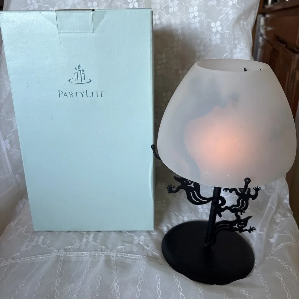 PartyLite SHADOWDANCERS GHOST Tealight Lamp P7346 Shadow Dancers Halloween HTF